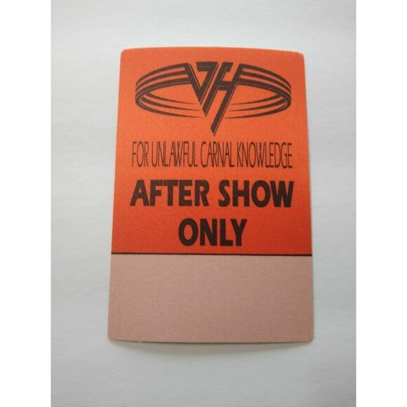 Van Halen Original Backstage Pass Original 1991 After Show Hard Rock Tour Orange - Picture 3 of 3